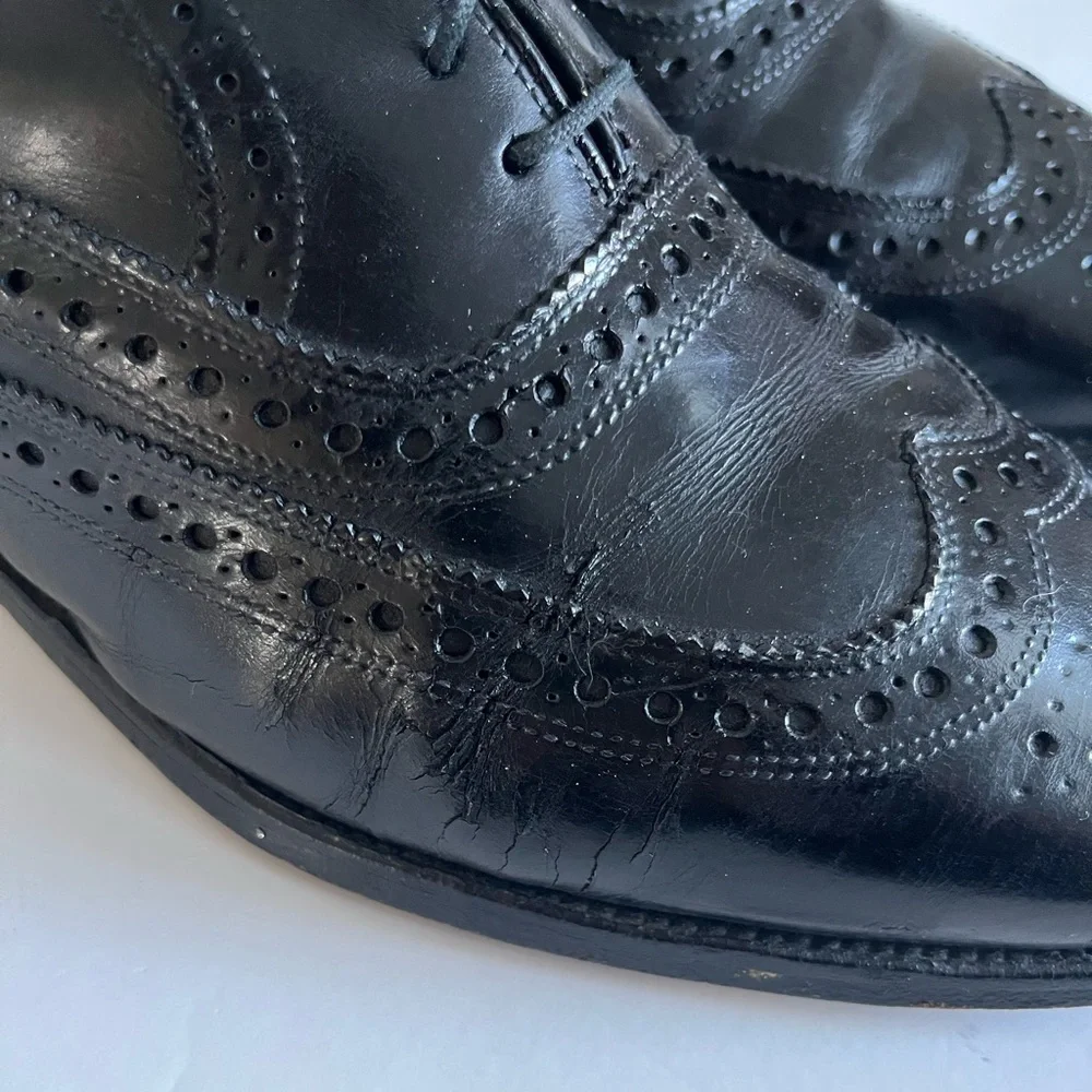Allen Edmonds McAllister Oxford Wingtip Dress Shoes Black Leather 9.5